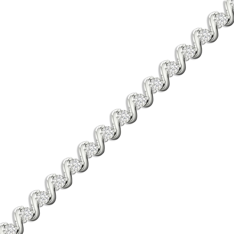 Main Image 2 of Diamond S-Link Line Bracelet 1/3 ct tw Sterling Silver 7.25&quot;