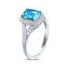 Thumbnail Image 2 of Cushion-Cut Sky Blue Topaz & Round White Lab-Created Sapphire Ring Sterling Silver