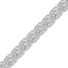 Thumbnail Image 1 of Baguette & Round-Cut Diamond Line Bracelet 4 ct tw 10K White Gold 7.25”