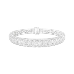 Multi-Diamond Railroad Link Bracelet 5 ct tw 10K White Gold 7.25&quot;