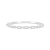 Thumbnail Image 0 of Round-Cut Diamond Rectangle Paperclip-Link Hinged Bangle Bracelet 1/2 ct tw 10K White Gold