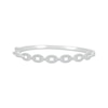 Thumbnail Image 0 of Round-Cut Diamond Oval Paperclip-Link Hinged Bangle Bracelet 3/4 ct tw 10K White Gold