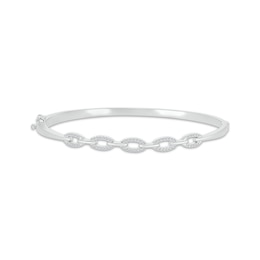 Round-Cut Diamond Chain Link Bangle Bracelet 1/4 ct tw Sterling Silver