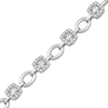 Thumbnail Image 2 of Princess & Round-Cut Diamond Link Tennis Bracelet 1/2 ct tw 10K White Gold 7.25“