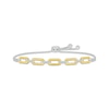 Thumbnail Image 0 of Round-Cut Diamond Paperclip Bolo Bracelet 1/8 ct tw 10K Two-Tone Gold