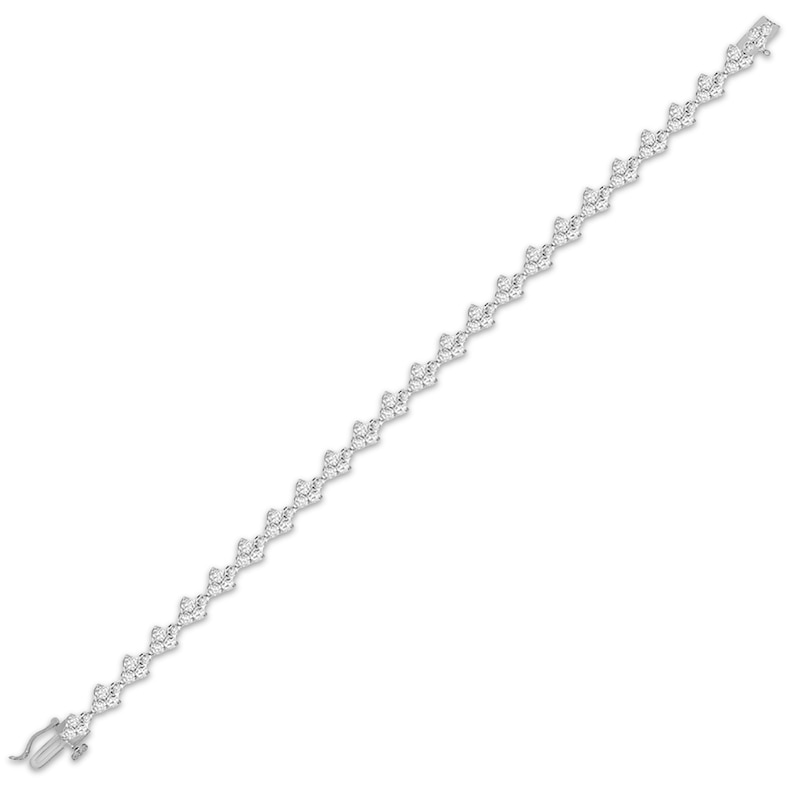 Main Image 2 of Diamond Cluster Link Tennis Bracelet 3-1/3 ct tw 14K White Gold 7”