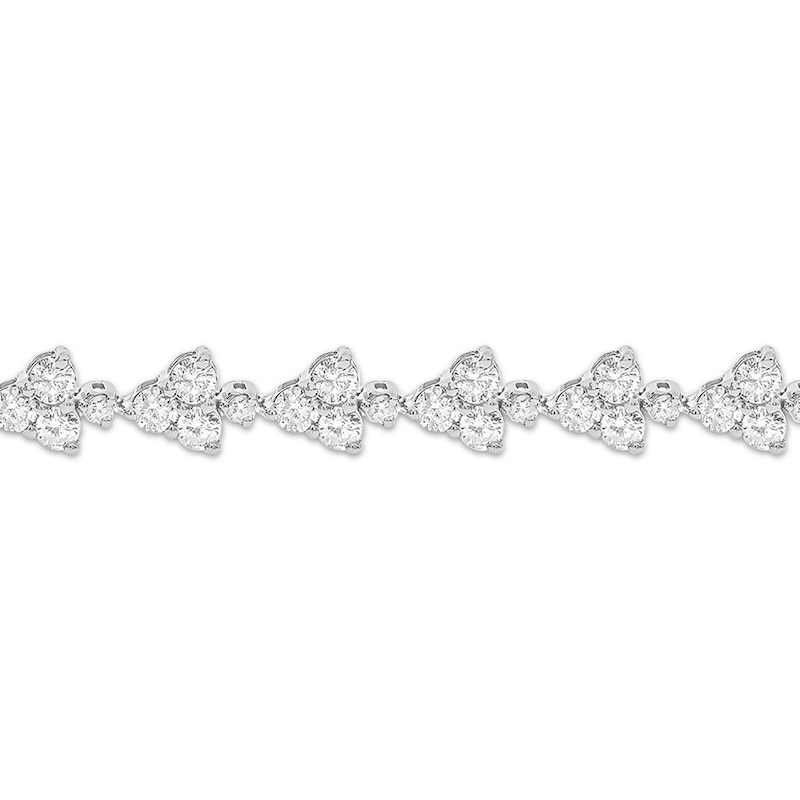 Main Image 3 of Diamond Cluster Link Tennis Bracelet 3-1/3 ct tw 14K White Gold 7”