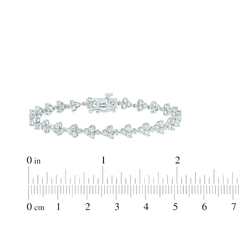 Main Image 4 of Diamond Cluster Link Tennis Bracelet 3-1/3 ct tw 14K White Gold 7”