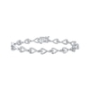 Thumbnail Image 1 of Diamond Sideways Swirling Heart Link Bracelet 1/10 ct tw Sterling Silver 7&quot;