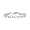 Thumbnail Image 1 of Diamond Staggered Heart Link Bracelet 1/4 ct tw Sterling Silver 7&quot;