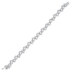 Thumbnail Image 2 of Diamond Staggered Heart Link Bracelet 1/4 ct tw Sterling Silver 7&quot;