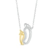 Thumbnail Image 2 of Diamond Mom & Baby Footprint Necklace 1/15 ct tw 10K Two-Tone Gold 18&quot;