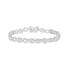 Thumbnail Image 1 of Multi-Diamond Round & Oval Link Bracelet 1/2 ct tw Sterling Silver 7.25&quot;