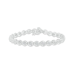 Multi-Diamond Eye Link Bracelet 1/2 ct tw Sterling Silver 7.25&quot;