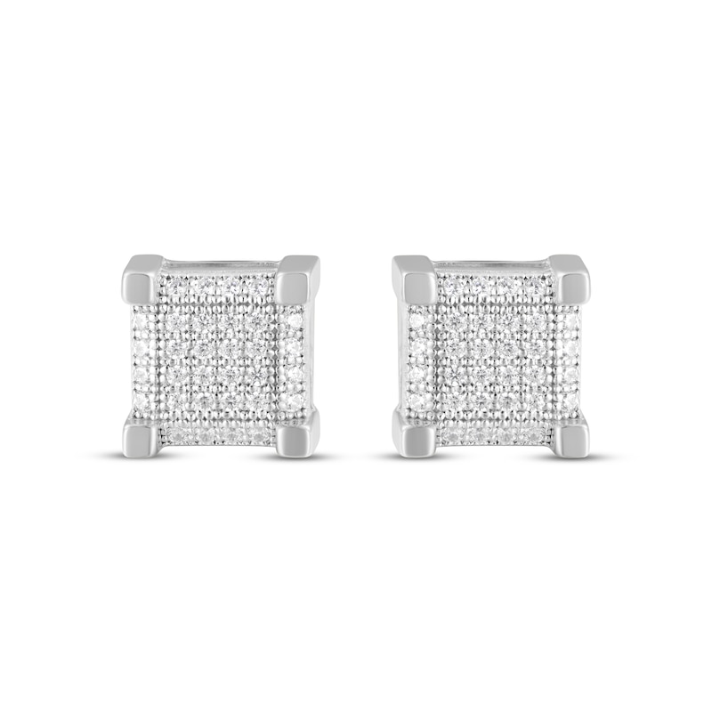 Men's Multi-Diamond Square Stud Earrings 1/4 ct tw 10K White Gold | Kay
