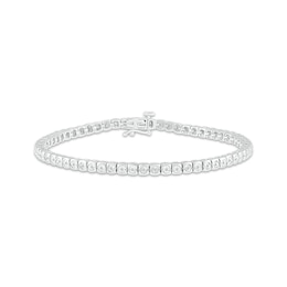 Diamond Square-Link Tennis Bracelet 1/4 ct tw Sterling Silver 7&quot;