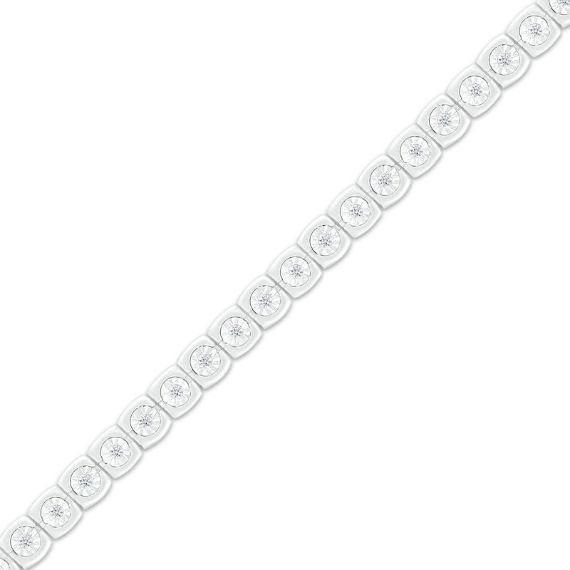 Main Image 2 of Diamond Square-Link Tennis Bracelet 1/4 ct tw Sterling Silver 7&quot;