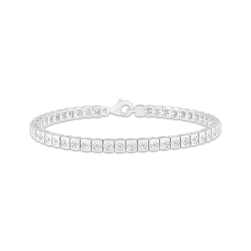 Diamond Square-Link Tennis Bracelet 1/2 ct tw Sterling Silver 7.5