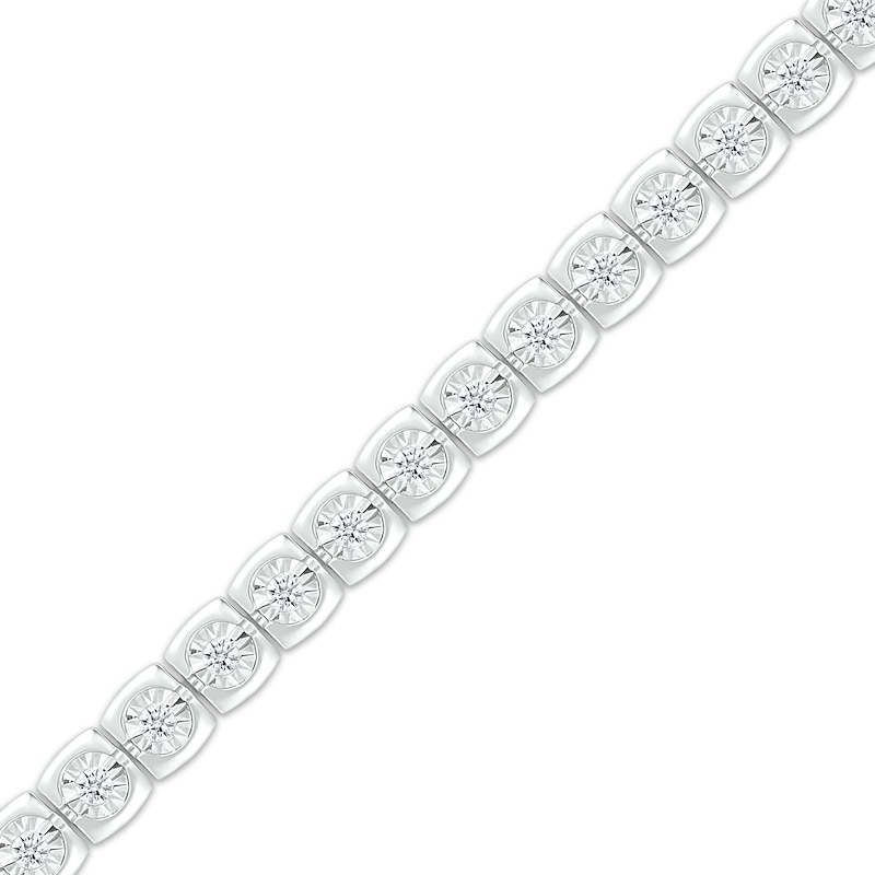 Main Image 2 of Diamond Square-Link Tennis Bracelet 1/2 ct tw Sterling Silver 7.5&quot;