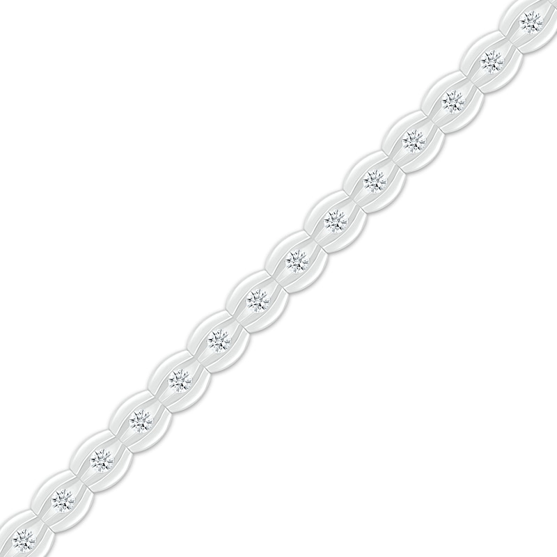 Main Image 2 of Diamond Scalloped Tennis Bracelet 1 ct tw 10K White Gold 7.25&quot;