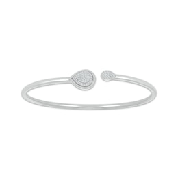 Multi-Diamond Teardrop Cuff Bracelet 1/4 ct tw Sterling Silver