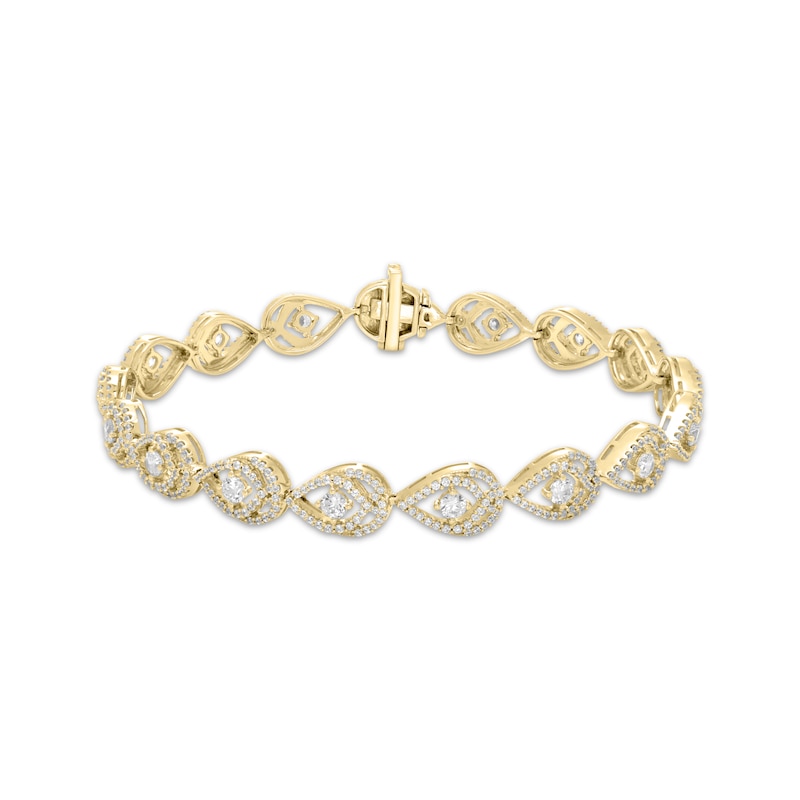 Main Image 1 of Love Entwined Diamond Link Bracelet 2-1/2 ct tw 10K Yellow Gold 7&quot;