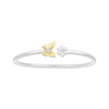 Thumbnail Image 0 of Diamond Butterfly & Flower Flex Bracelet 1/15 ct tw Sterling Silver & 10K Yellow Gold