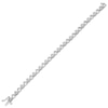 Thumbnail Image 3 of Diamond Stacked Tilted Hearts Link Bracelet 1/2 ct tw Sterling Silver 7&quot;