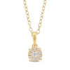 Thumbnail Image 0 of Diamond Halo Necklace 1/10 ct tw 10K Yellow Gold 18"