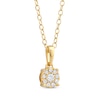 Thumbnail Image 2 of Diamond Halo Necklace 1/10 ct tw 10K Yellow Gold 18"