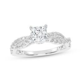 Lab-Created Diamonds by KAY Princess-Cut Twist Engagement Ring 1 ct tw 14K White Gold