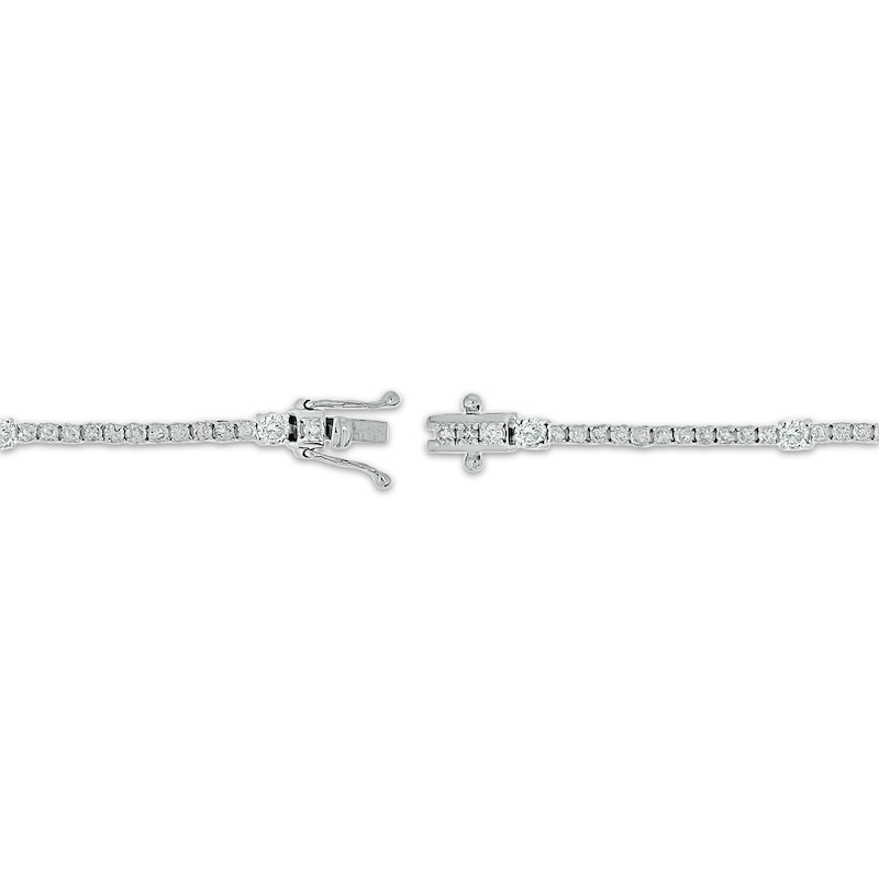 Main Image 3 of Diamond Station Tennis Bracelet 2-1/3 ct tw 14K White Gold 7&quot;