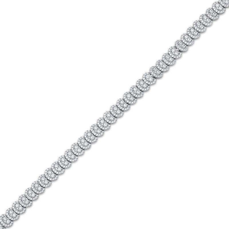 Main Image 2 of Diamond Overlapping Oval Link Tennis Bracelet 5 ct tw 10K White Gold 7&quot;