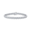 Thumbnail Image 1 of Diamond Overlapping Round Link Tennis Bracelet 3 ct tw 10K White Gold 7&quot;