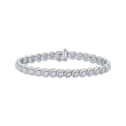 Diamond Overlapping Round Link Tennis Bracelet 3 ct tw 10K White Gold 7&quot;