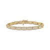 Thumbnail Image 1 of Diamond Trios Elongated Cushion Link Bracelet 5 ct tw 10K Yellow Gold 7&quot;