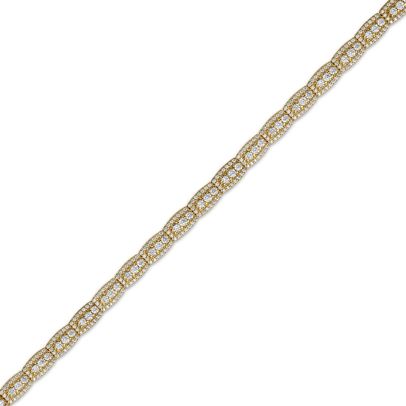 Main Image 2 of Diamond Trios Elongated Cushion Link Bracelet 5 ct tw 10K Yellow Gold 7&quot;