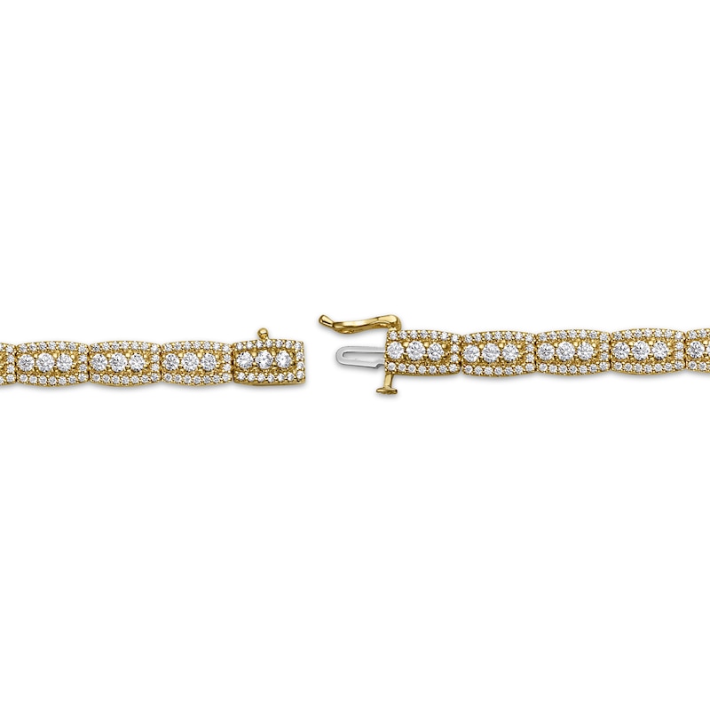 Main Image 3 of Diamond Trios Elongated Cushion Link Bracelet 5 ct tw 10K Yellow Gold 7&quot;