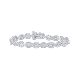 Diamond Infinity Link Bracelet 1/2 ct tw 10K White Gold 7&quot;