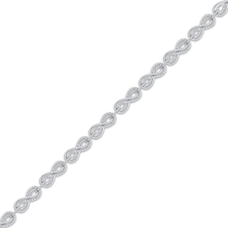 Diamond Infinity Link Bracelet 1/2 ct tw 10K White Gold 7"