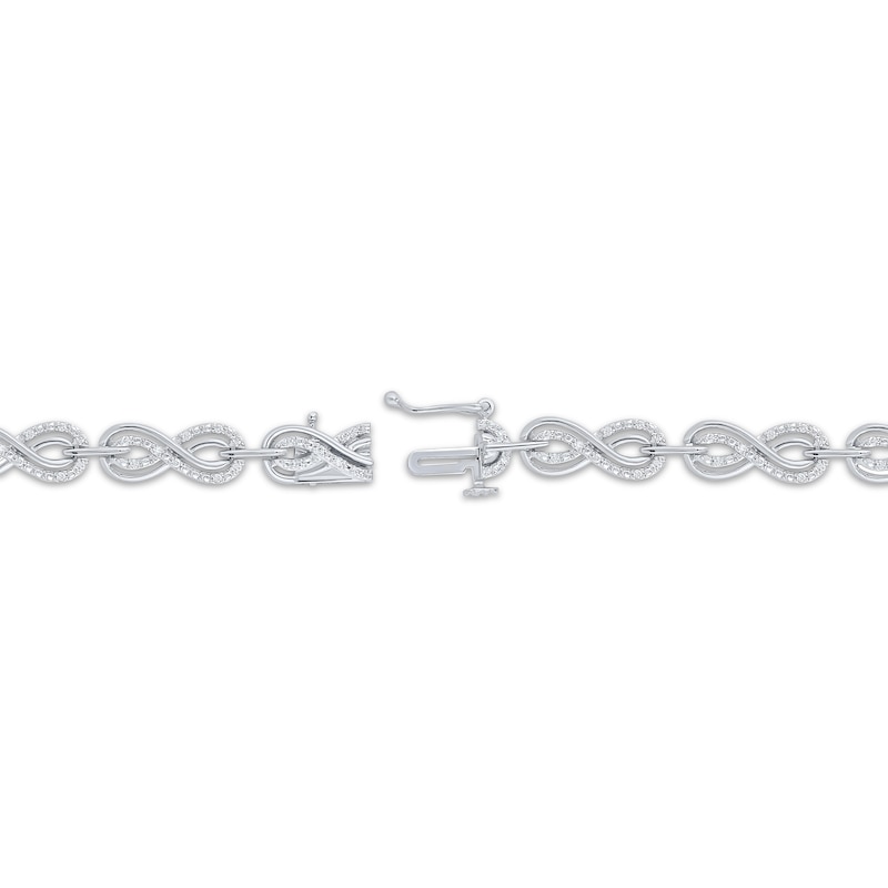 Diamond Infinity Link Bracelet 1/2 ct tw 10K White Gold 7"