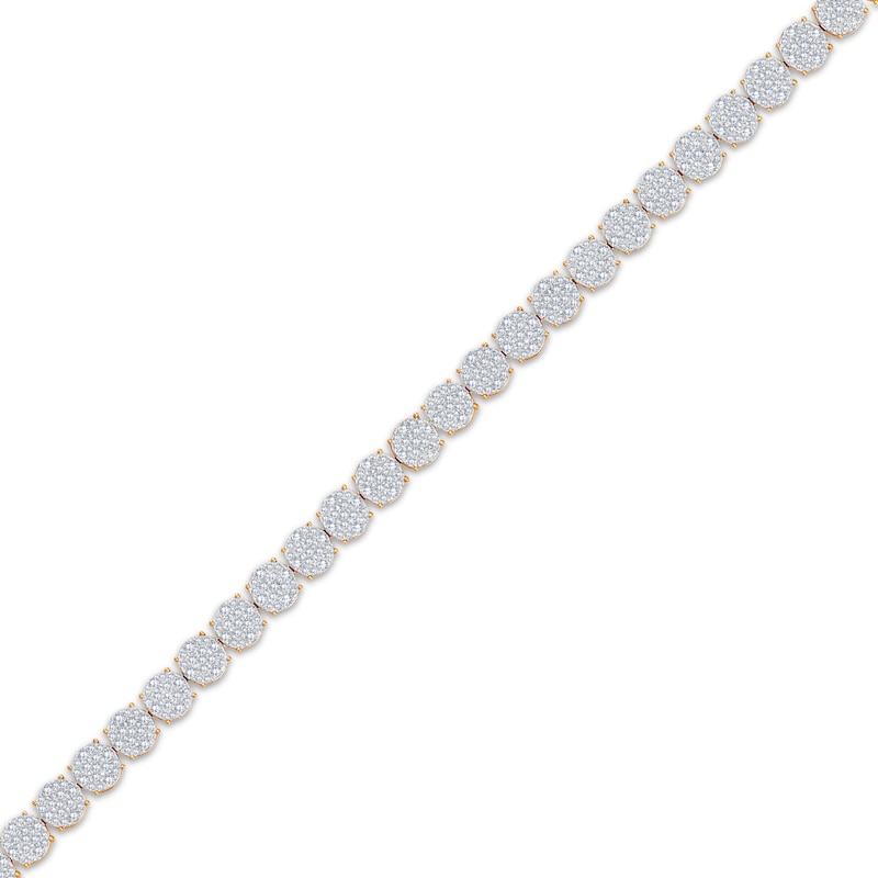 Main Image 2 of Multi-Diamond Round Link Bracelet 4 ct tw 10K Yellow Gold 7.5&quot;