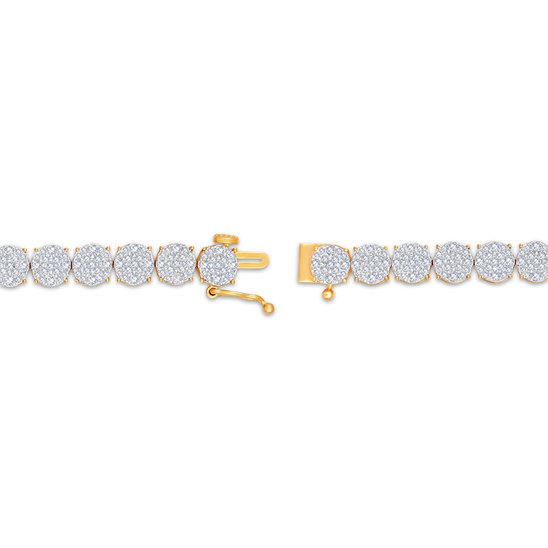 Main Image 3 of Multi-Diamond Round Link Bracelet 4 ct tw 10K Yellow Gold 7.5&quot;