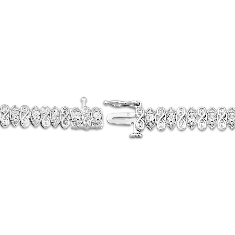 Main Image 3 of Diamond Infinity & Marquise Link Tennis Bracelet 1/4 ct tw Sterling Silver 7.25&quot;