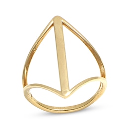 Open Vertical Bar Ring 10K Yellow Gold