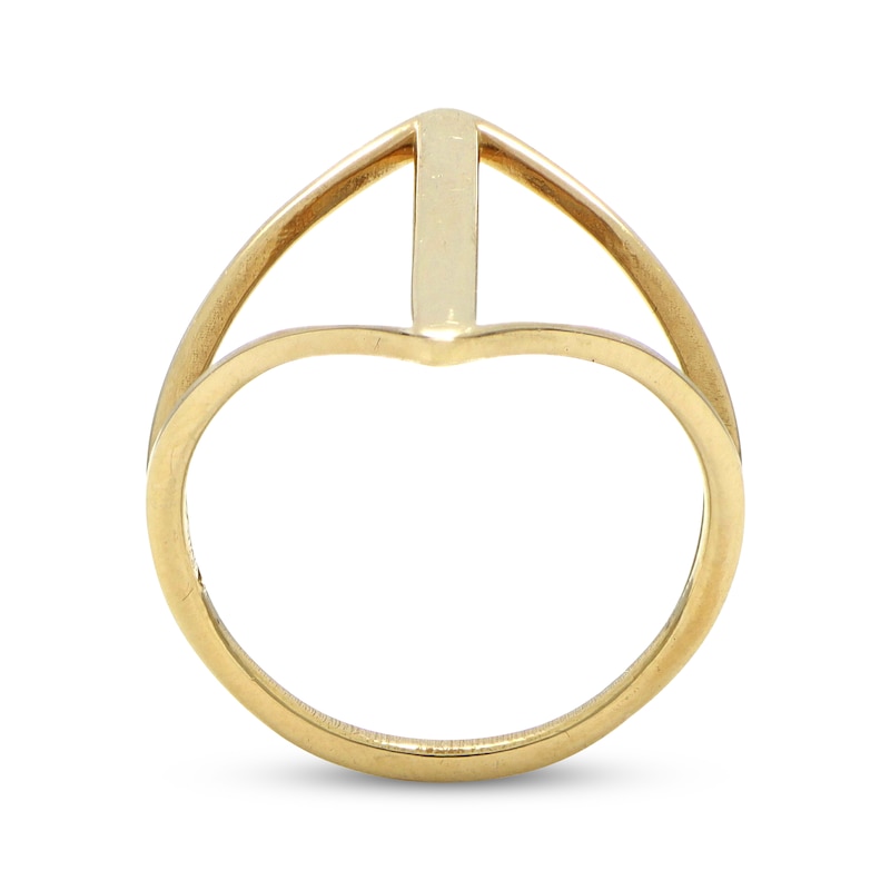 Main Image 3 of Open Vertical Bar Ring 10K Yellow Gold