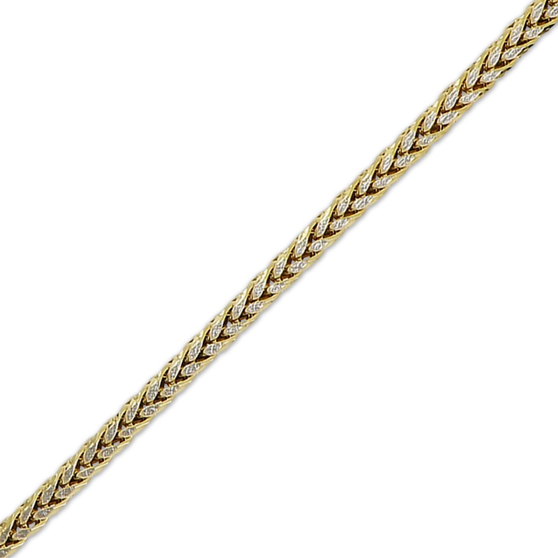 Main Image 2 of Diamond-Cut Wheat Chain Necklace 3.5mm Hollow 10K Yellow Gold 20&quot;