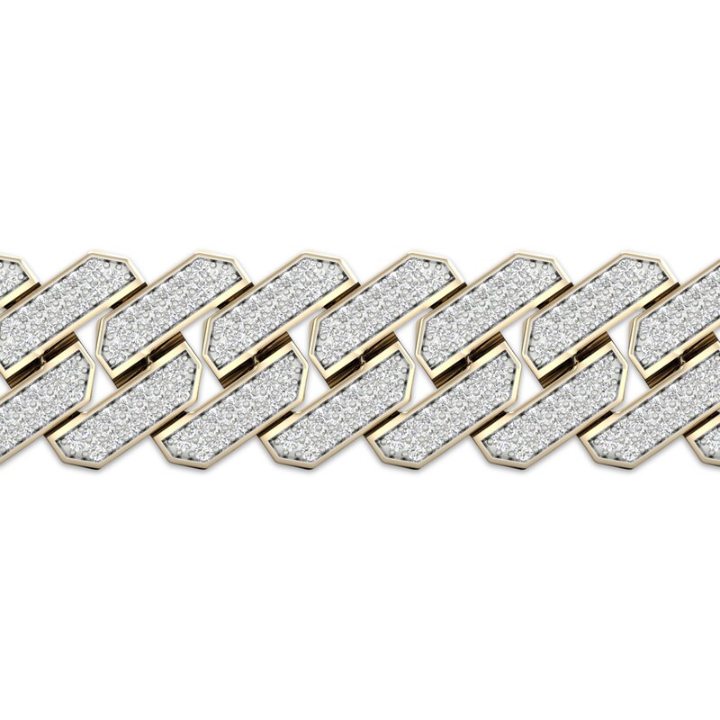 Semi-Solid Diamond Cuban Link Bracelet 1/2 ct tw Round Sterling Silver 8.5