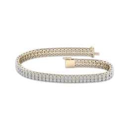 Men's Diamond Two-Row Bracelet 4-1/2 ct tw 14K Yellow Gold 8.5&quot;