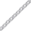 Thumbnail Image 2 of Diamond Alternating Curb Chain Bracelet 3/4 ct tw 10K White Gold 7.25&quot;